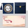 Chinese Style Business Thank You Card with Envelope - Elegant New Year Blessing Small Card