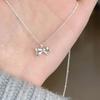 Three-dimensional Sweet Bow Necklace Women's Summer Niche Design Style Simple and Exquisite Collarbone Chain