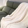 Thick Solid Faux Rabbit Hair Ribbed Blanket Simple Soft Office Nap Sofa Blankets Skin-Friendly Fluffy Autumn and Winter Quilt