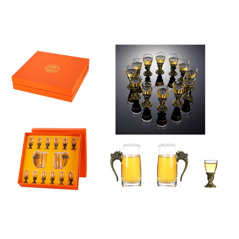Shangqi Twelve Zodiac Glass Baijiu & Water Cup Gift Set