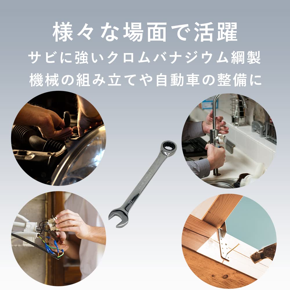 TKY Ratchet Open End Wrench for Bolts and Automotive and Motorcycle Flat Width Wrench, Nuts, Repair, (24mm)