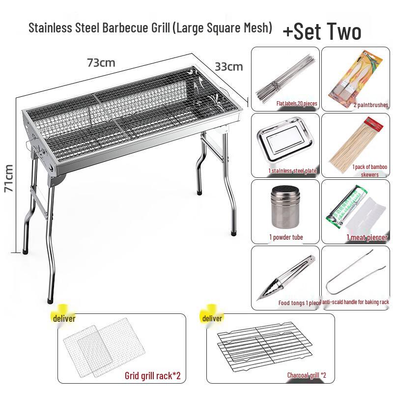 Tri-polar Stainless Steel Folding BBQ Grill