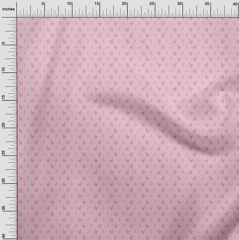 oneOone Cotton Cambric Light Pink Fabric Animal  Quilting Supplies Print Sewing Fabric By The Yard 42 Inch