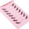 7 Pairs Half Lashes with Clear Band Wispy Eyelashes Natural Look 3D Lashes Short Cat Eye Lash Fake Eyelashes