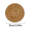 6pcs/set Handmade Rattan Table Mat Creative Placemat Heat Insulating Non-Slip Coaster for Dining Table Bowl Plate
