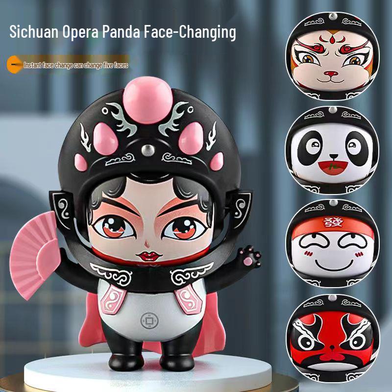 Sichuan Opera Panda Face-Changing Doll: Cultural Toy & Gift with Children's Face Paint Design