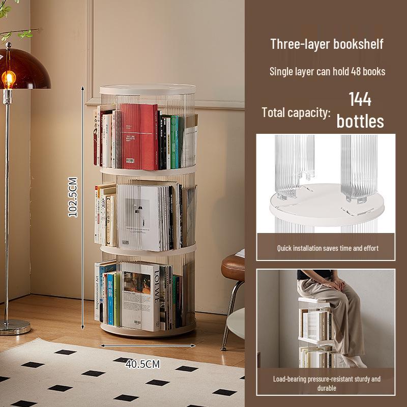 360° Rotating Children's Bookshelf - Large Capacity Multi-Layer Floor-Standing Storage for Living Room