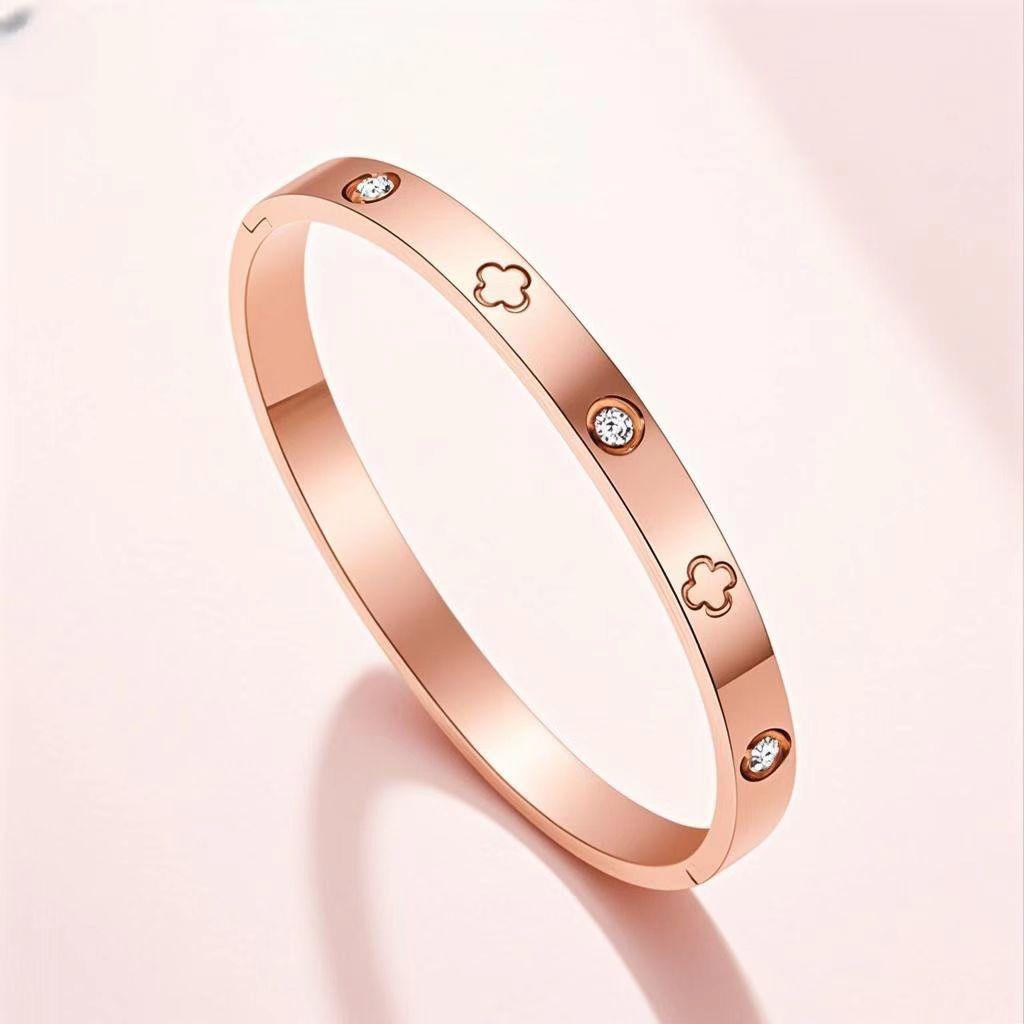 Bracelet Ins Bracelet Women's Trendy Four-leaf Clover Simple Bracelet