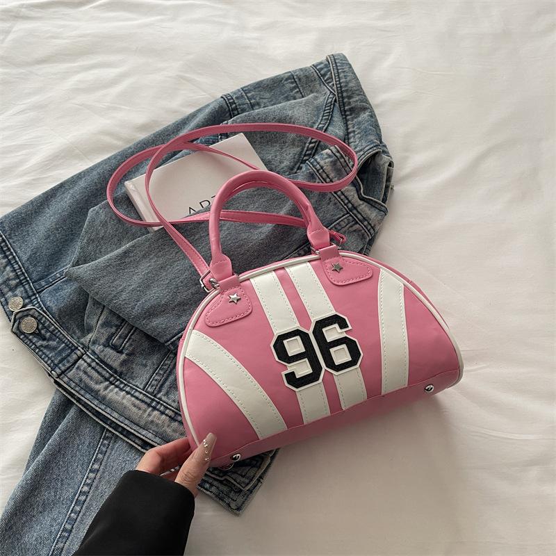 American Sports Hot Girl Style Women's Bag Internet Celebrity Trend Bowling Handbag Fashion Casual Shoulder Messenger Bag