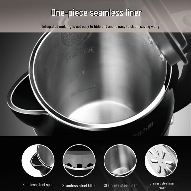 Joyoung 1.7L 304 Stainless Steel Double-Layer Electric Kettle CN plug (adapter included)
