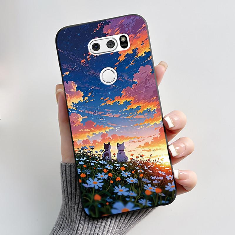 Casing For LG V30 V30+ V30S V30S+ V35 V35+ ThinQ Slim Soft Black Silicon Case Aesthetic Luxury Cute Cool Boys Girls Back Cover
