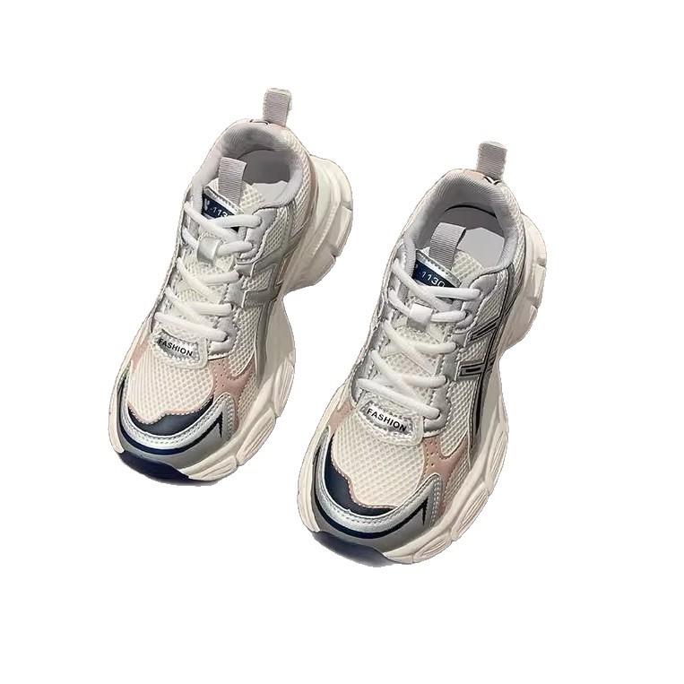 Height-increasing women's new spring and summer breathable mesh student running casual sports shoes