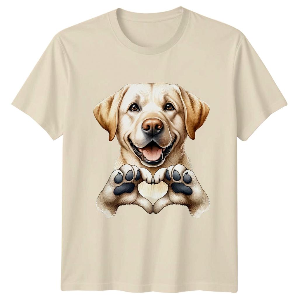 Dog Paw Heart T-Shirt Labrador Retriever Dogs Birthday Gift For Him And Her
