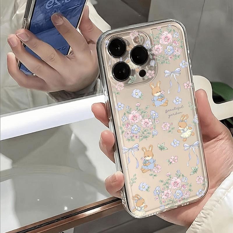 Broken Flower Rabbit Is Suitable for Apple 17ProMax Mobile Phone Case, the New Advanced Sense Cartoon Is Anti-drop.
