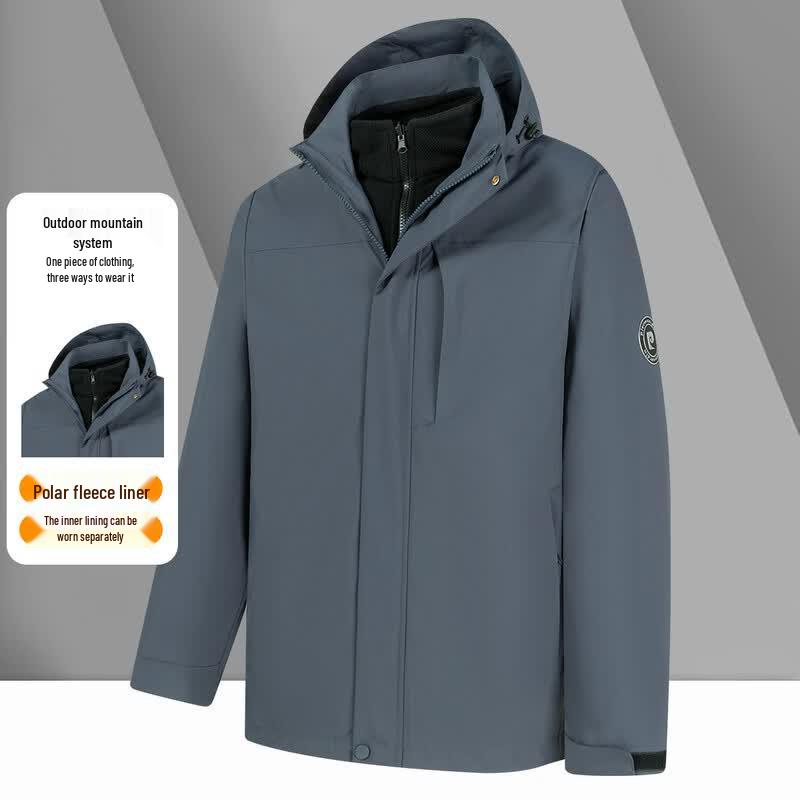 Pierre Cardin Unisex 3-in-1 Fleece-Lined Windproof Outdoor Jacket Set XL