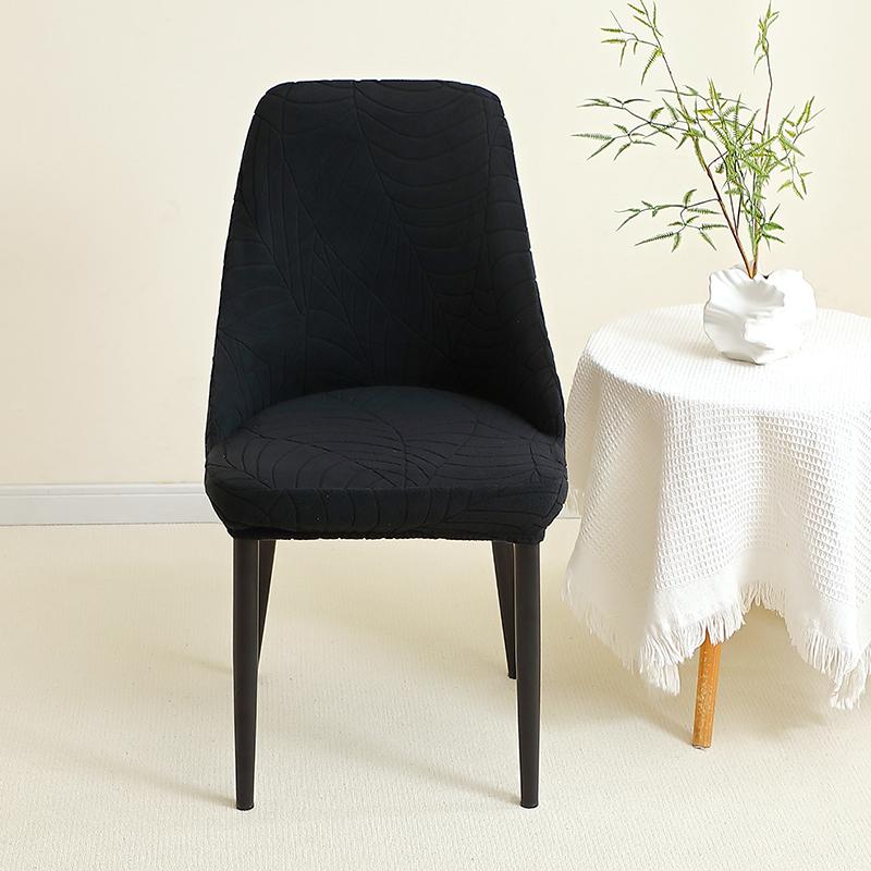 Stretch Small Armchair Cover Leaf Jacquard Dining Chair Slipcover All-Inclusive Curved Chair Protector For Party Home 1/2/4/6Pcs