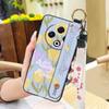 Back Cover Wristband Phone Case For Tecno Spark30 4G/KL6 Fashion Design Kickstand Silicone Anti-knock Protective Flower