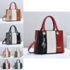 Crossbody Pu Tote Bag With Color Block Design For Daily Use
