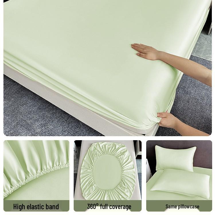 

2025 Преміальне простирадло на гумці з крижаного шовку - Імітація тенселю, Клас А, Безпечне для матері та дитини, Можна прати в машині, Надглибоке 120x200cm + 1 pillowcase (2-piece)