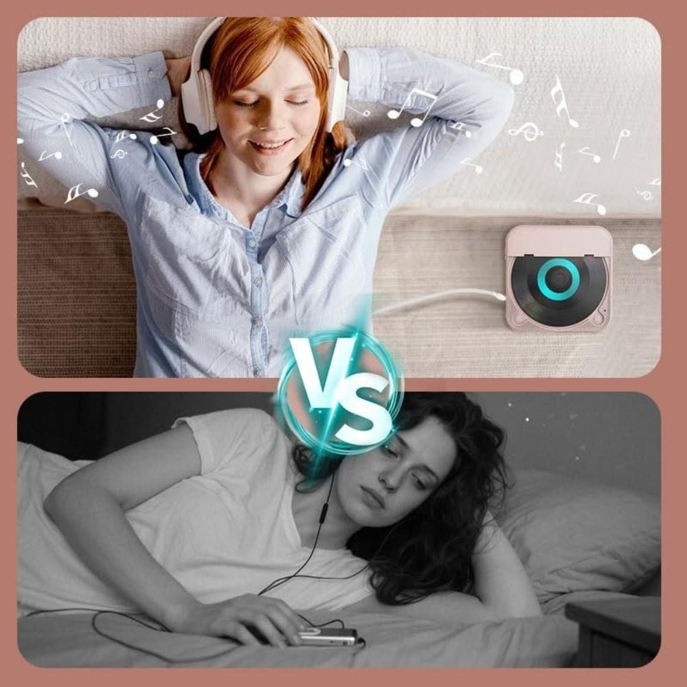 Wireless Bluetooth CD Player LCD Screen Rechargeable CD Player  for Travel, Home, Car