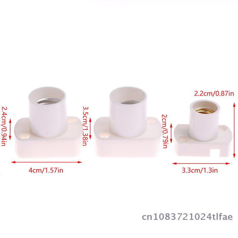 1 Pc White Mini Screw Lamp Base E12 E14 E17 Supporto Lamp Holder Light Bulb Socket Holder Adapter Lamp Fixing Base Accessories