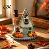 Veilleuse Ton Chaud Citrouilles Lumineuses Vintage Cottage, Figurine Manoir Lumineux Halloween, Décor Intérieur, Décoration Cheminée Automne Table Squelettique