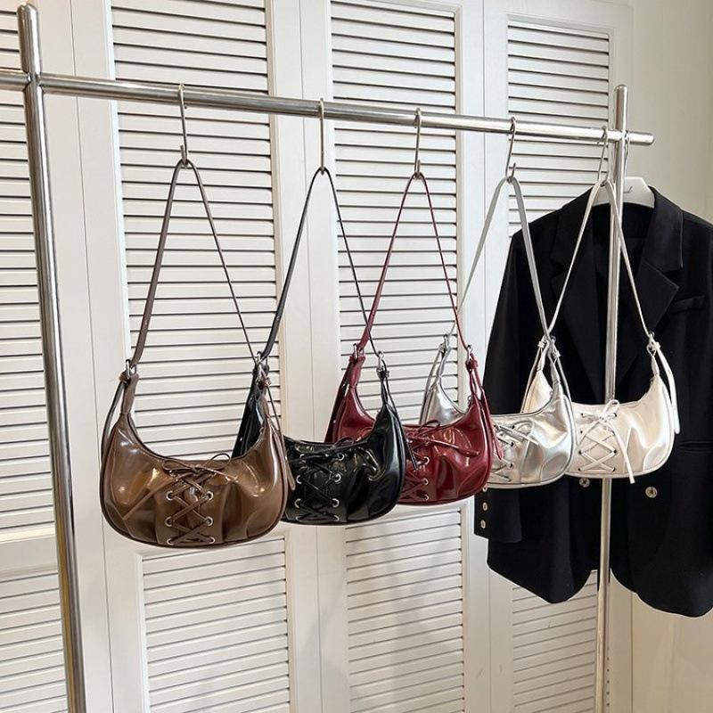 Niche pleated underarm bag women's ballet style bow strap women's bag shoulder bag texture dumpling bag
