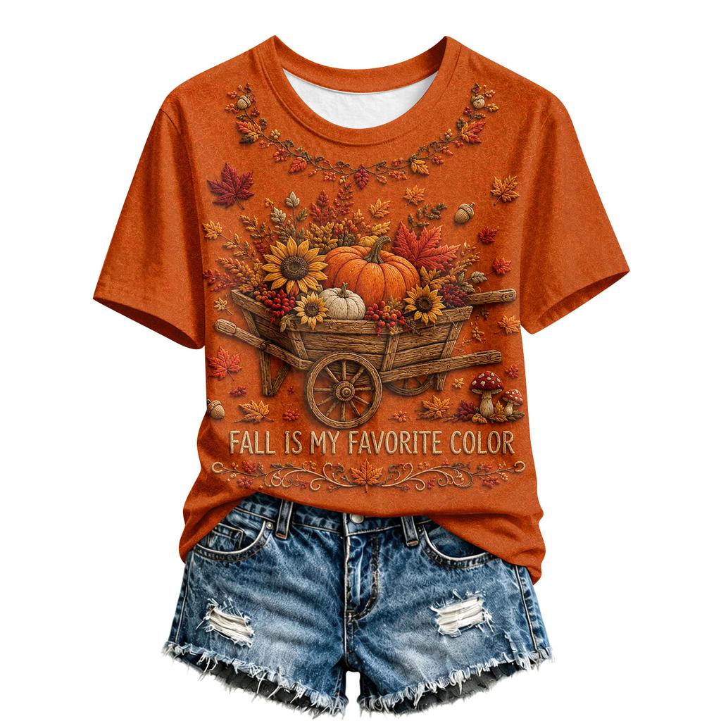 Women's Stylish Halloween Print V-Neck Casual Top for Fall Party and Everyday Outfit