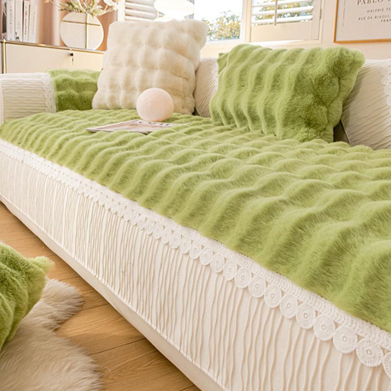 Modern Plush Sofa Cover Cushion Winter Warm Non-slip Slipcover Home Decor Couch Cover Sofa Towel Living Room Thicken Sofa Cover