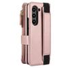 For Samsung Galaxy Z Fold 7, Flip Wallet Case with Wrist Strap, S Pen Holder, Hand Strap, Kickstand, Card Slots, Zipper Pocket