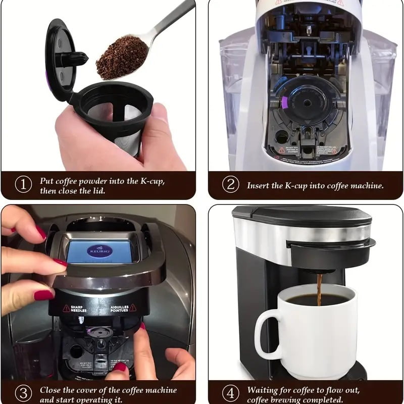 10/6/4pcs Reusable Capsule Cups Refillable Coffee Filters Cups Stainless Steel Mesh Leak-Proof Single Cup Coffee Filters
