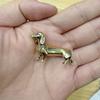 1pc Vintage Brass Dachshund Home Decor Statues for Christmas - Desktop And Desk Ornaments