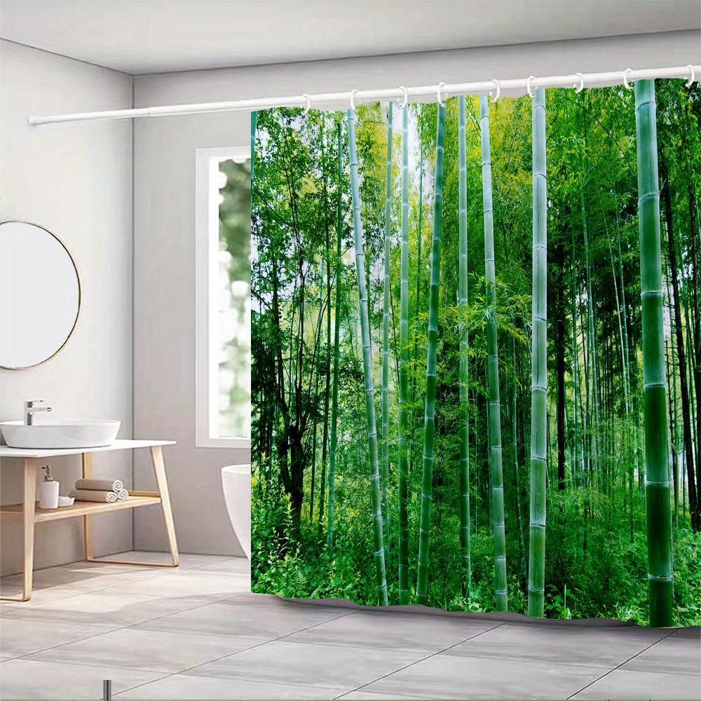 Serene Bamboo Forest Waterproof Mildew-Resistant Shower Curtain - Nature-Inspired Design for a Calming Bathroom Décor