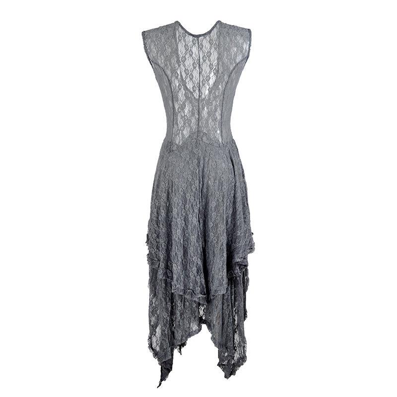 European Fashion Lace Irregular High-Low Skirt Dress