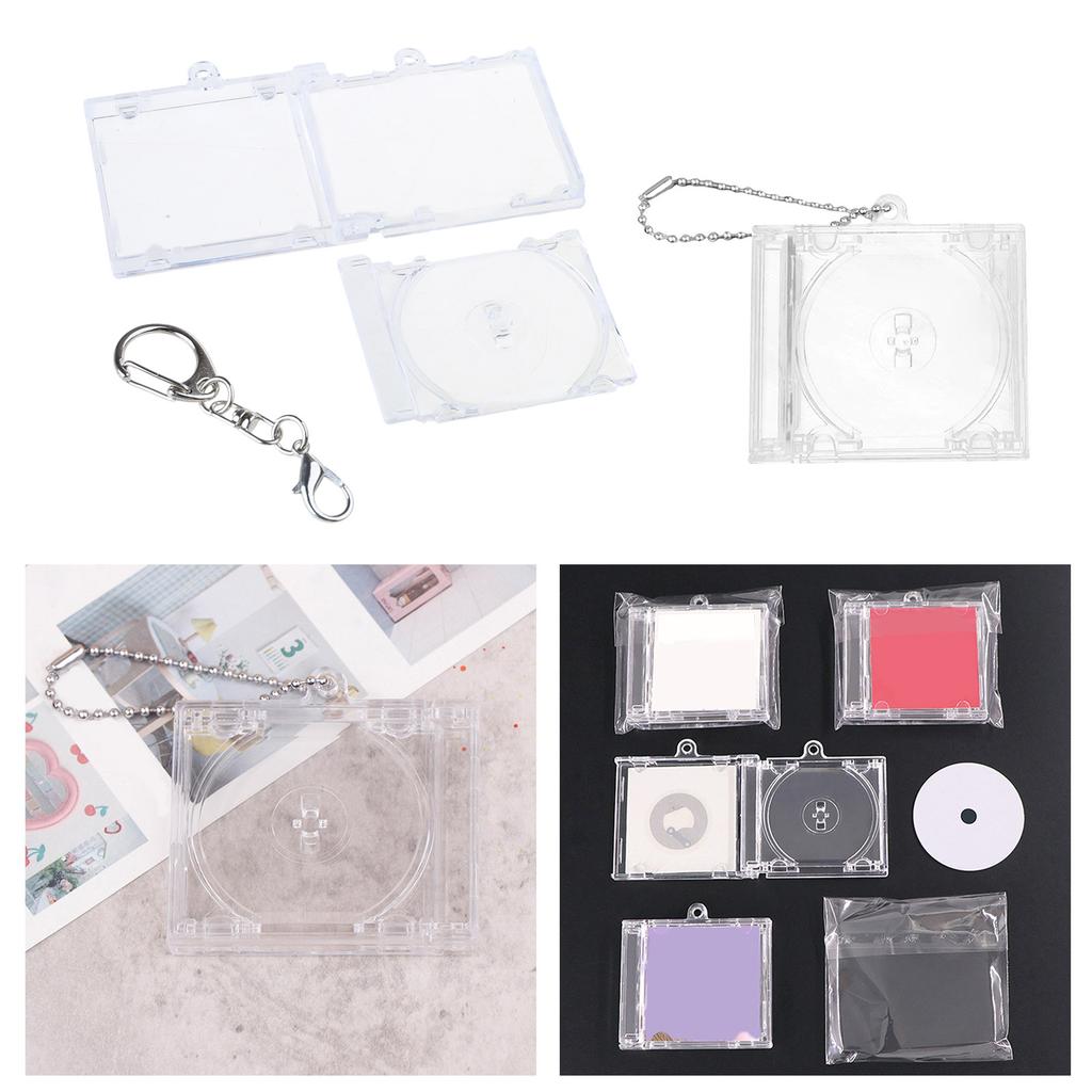 Blank Disc Case Keychain For Keychains Backpack Hanging Decor Chain Clip Creative Acrylic Disc Hanging Charm Clip
