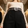 Clothes Accessory Punk Rock Rhinestone Waist Belt for Men Women, Adjustable Wide Rivets Retro Jeans Pants, Party Night Club Lightweight
