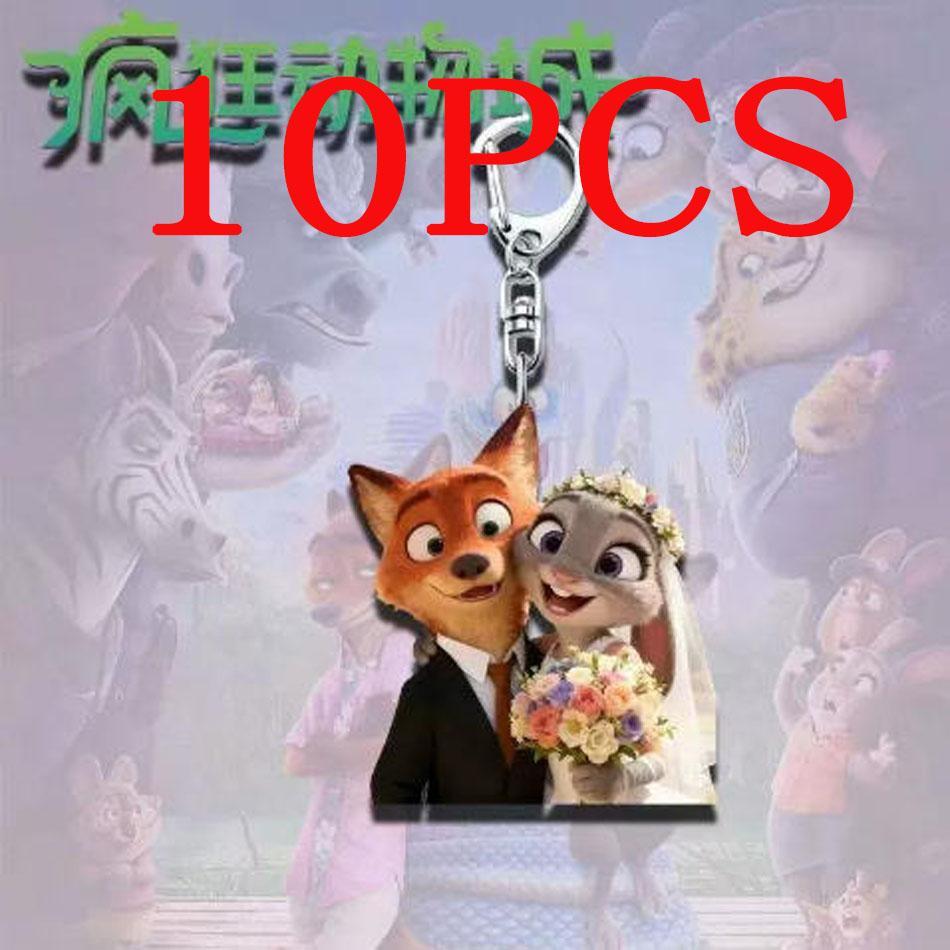 Portachiavi Creativo Carino del Film Zootopia Ornaments in Acrilico Cartone Animato Anime Decorazione per Borse alla Moda Regali per Coppie Amici