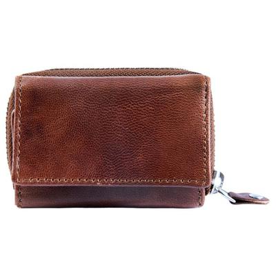 Wallet - JUST - JU330 - Goat Leather - Mini Compact - Brown Zipped