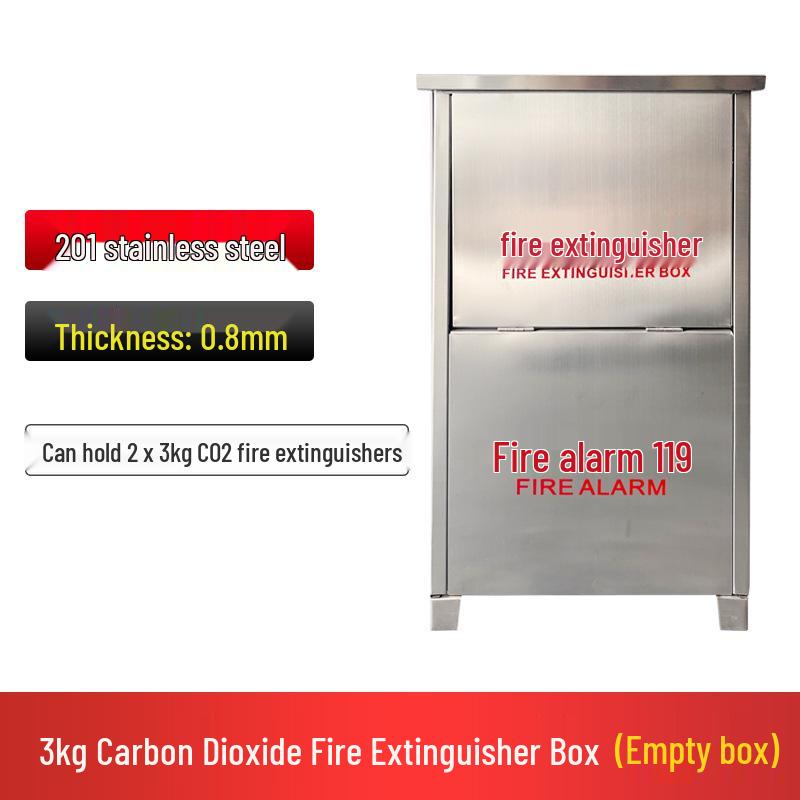 Stainless Steel Fire Extinguisher Box Set: 2-Piece, Fits 4kg/5kg Dry Powder Units