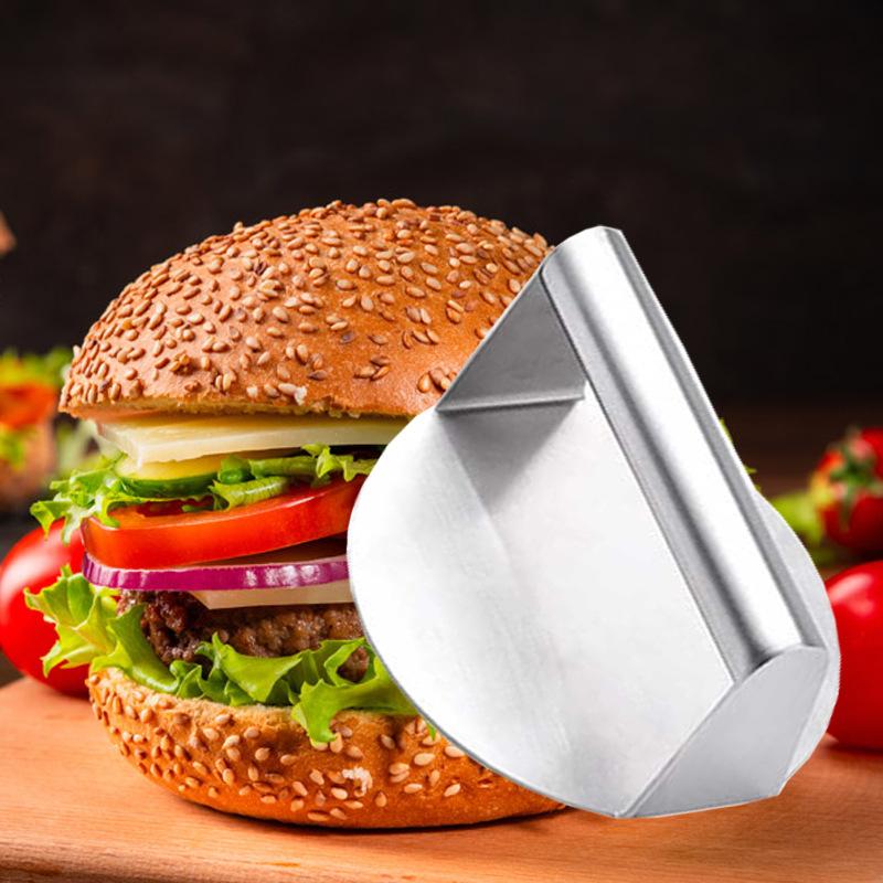 Presă Smash Burger din oțel inoxidabil Chirftețe pentru hamburger Mașină de zdrobire de carne Formă circulară pentru presă de carne pentru delicatese Accesorii de bucătărie