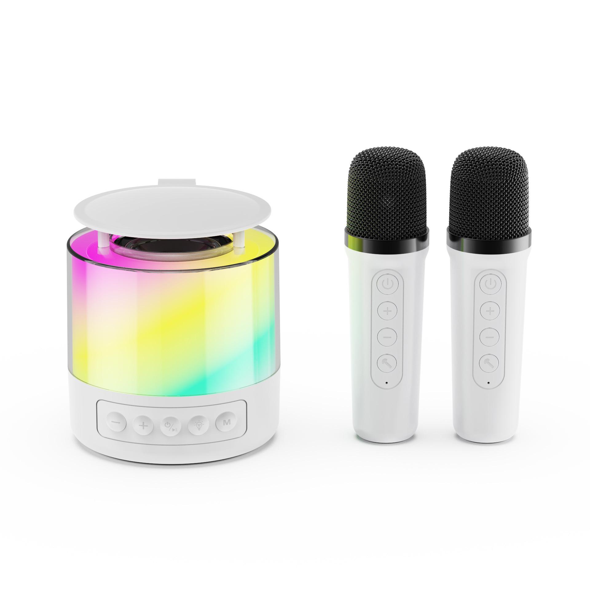 

New K19 Wireless Bluetooth Speaker Microphone: Portable, Outdoor/Indoor Karaoke with Lights Single Microphone белый