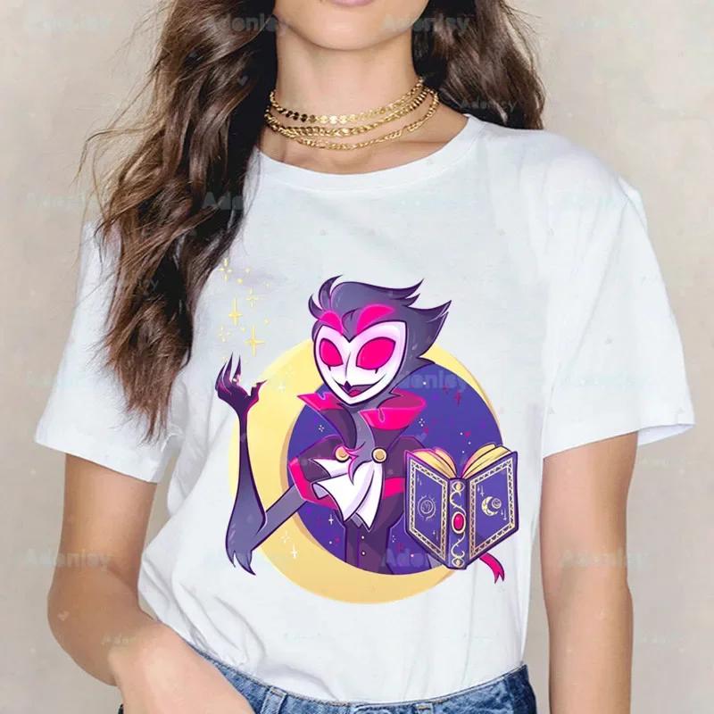 Cartoons Helluva Boss T-shirts Women Summer Graphic Tees Funny Shirts For Woman Tshirts Crew Neck Harajuku Tops