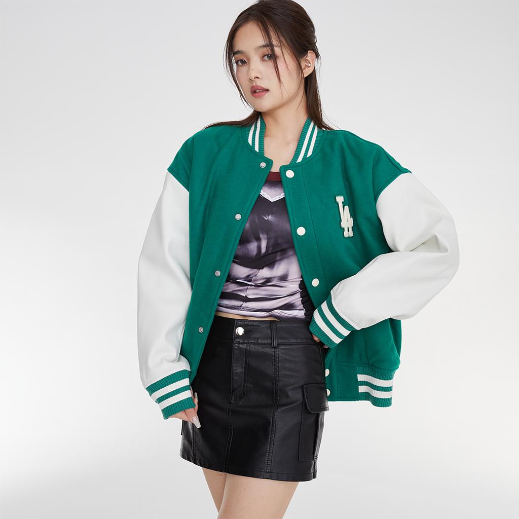 New MLB Baseball Jacket Unisex Green 3AJPV0634-07GNS