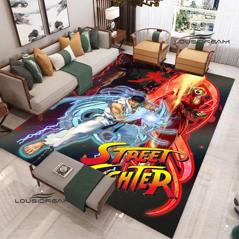 Klassisches Spiel Street Fighter Bedruckter Teppich Wohnzimmer Schlafzimmer Teppich Rutschfeste Fußmatte Foto-Requisiten Geburtstagsgeschenk
