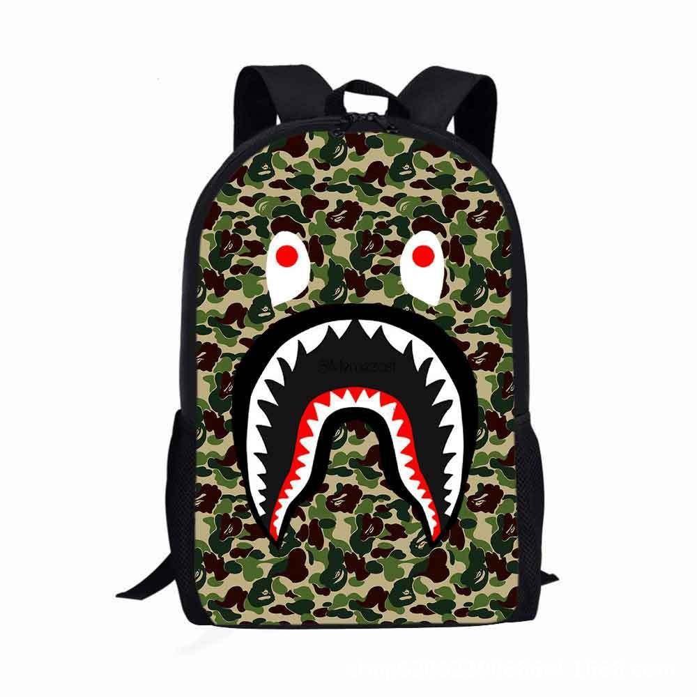 Design Backpack Shark Lightweight Material Schoolbag Students For