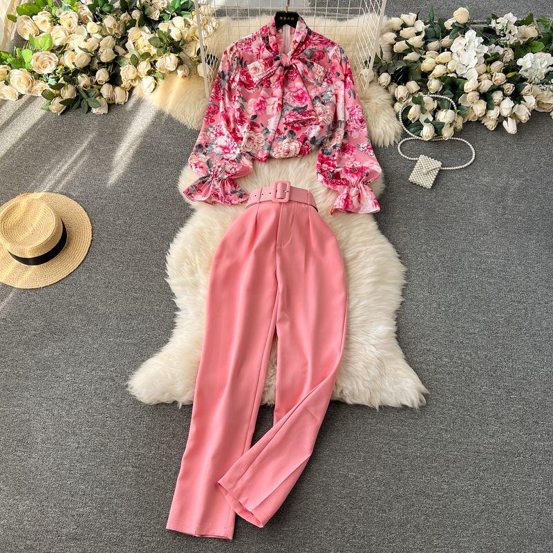 Niche Style Fashionable Spring Elegant All-Match Suit Pants Shirt