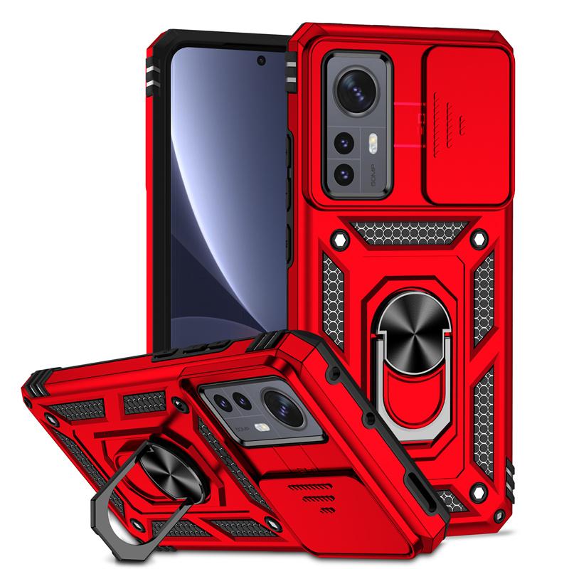 Slide Camera Protect Armor Phone Case For Xiaomi 12 Pro Mi 12 12X Xiomi Mi12 X Xiaomi12 Pro Mi12X Car Magnetic Holder Ring Cover