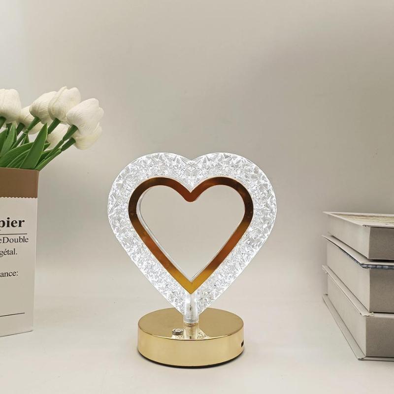 1Pcs Usb Bedside Led Ambient Table 3D Moon Lamp Touch Control 3D Crystal Star Flower Night Light Girls Room Home Decor