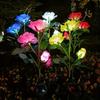 Plug-in Rose LED Solar Light Simulation Flower Decoration Outdoor Solar Garden Light Fairy Swaying Solar Flower Lamp Courtyard