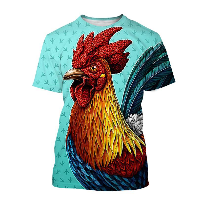 

Футболка с принтом Rooster Art Trend для мужчин, повседневная одежда, модные уличные топы в стиле Харадзюку с 3d, футболки M